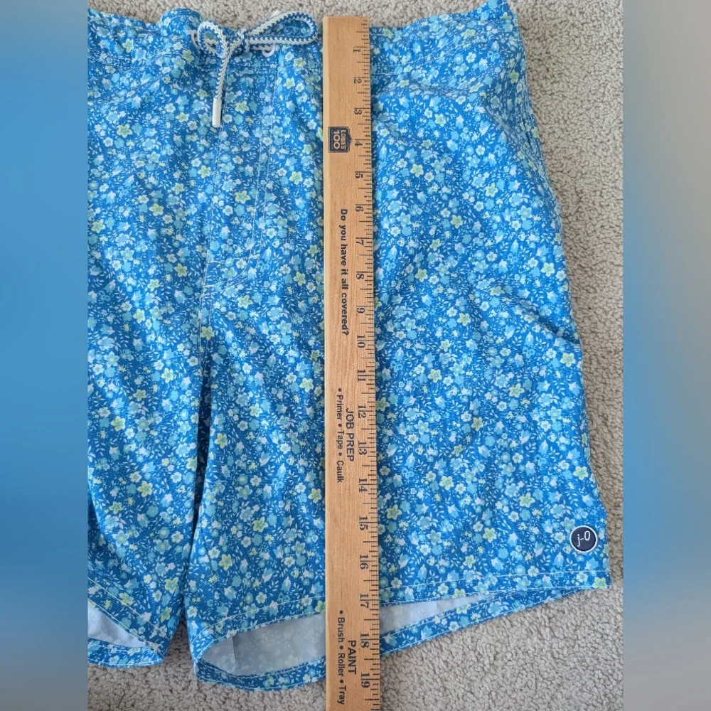Johnnie-O Men's Riptide Blue Tyndall Floral Graphic Print Swim Trunks Size XL
